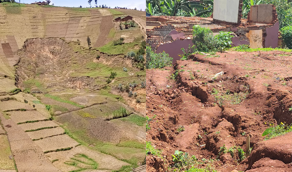 Glissements de terrain dans la ville de Butembo (© Walere Muhindo Sahani)